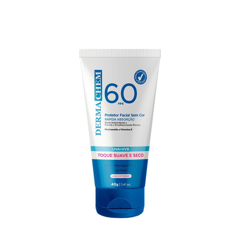 Protetor Solar Facial SPF 60 - Dermachem Color-Free Prom™