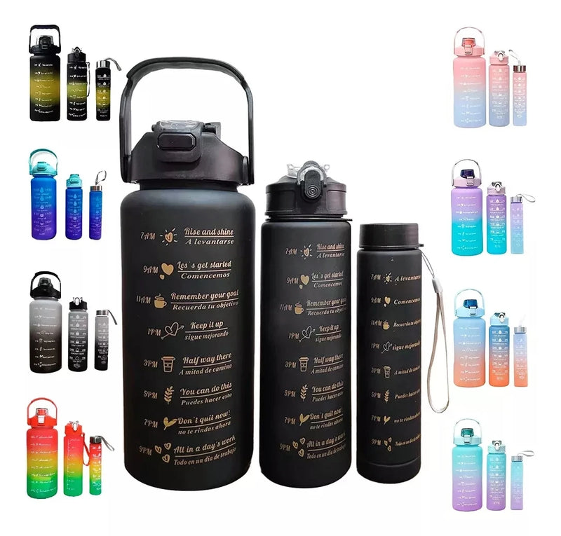 Hidratação Motivacional com Estilo: Water Motivational Bottle Kit Handle Sticker 3D Prom™