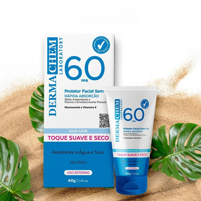 Protetor Solar Facial SPF 60 - Dermachem Color-Free Prom™