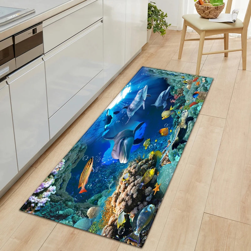 3D Ocean World Fish Carpet Kitchen Mat Prom™