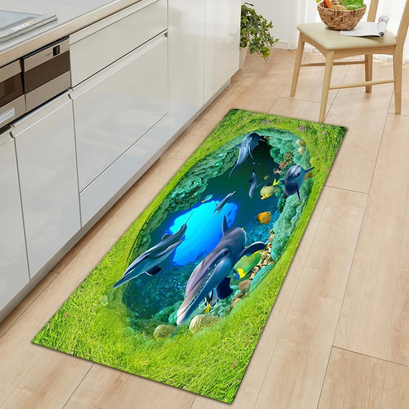 3D Ocean World Fish Carpet Kitchen Mat Prom™