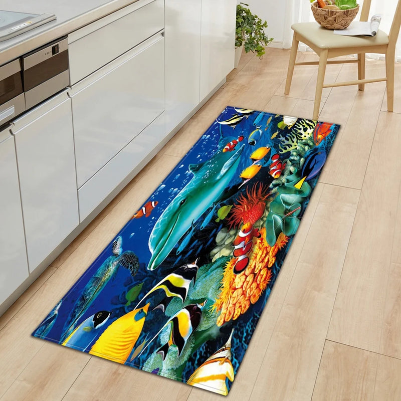 3D Ocean World Fish Carpet Kitchen Mat Prom™