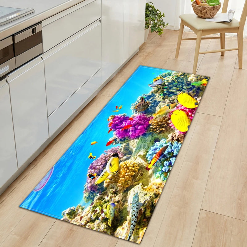 3D Ocean World Fish Carpet Kitchen Mat Prom™