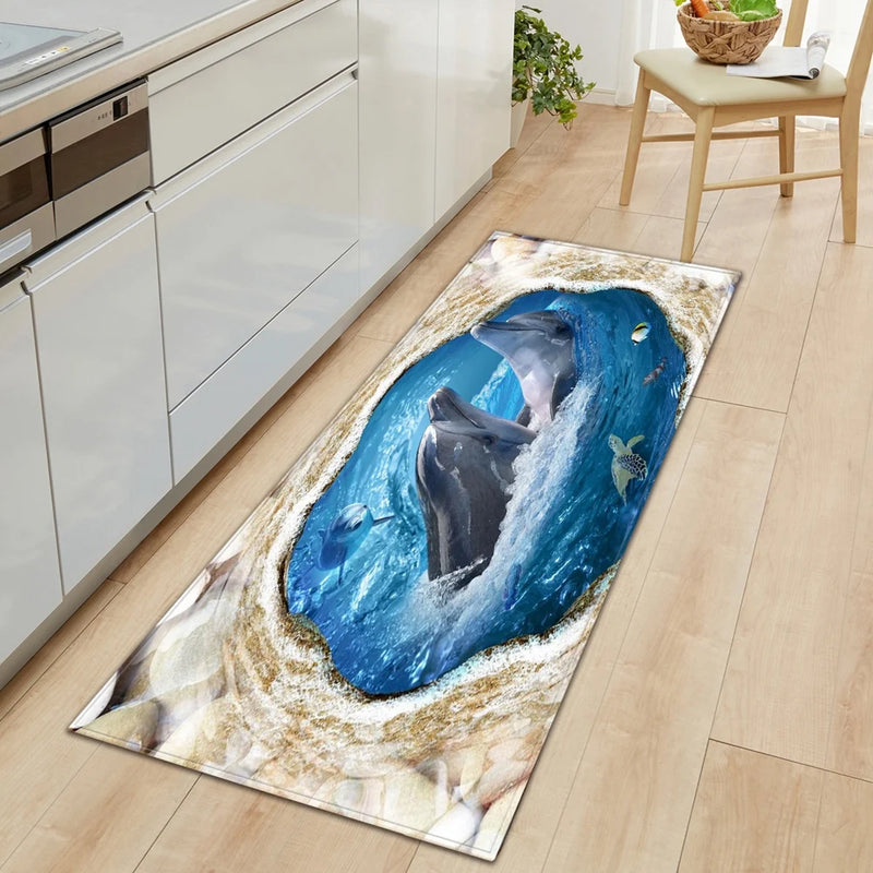 3D Ocean World Fish Carpet Kitchen Mat Prom™