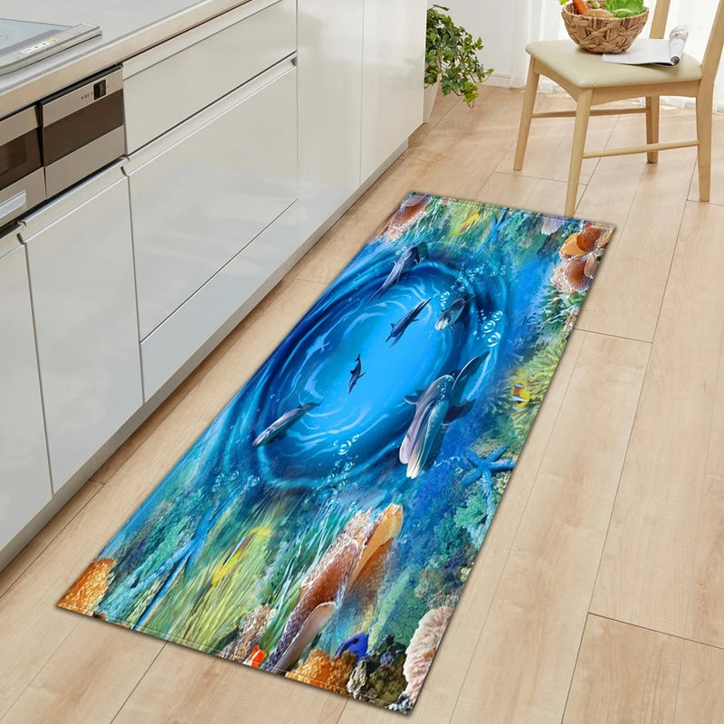 3D Ocean World Fish Carpet Kitchen Mat Prom™