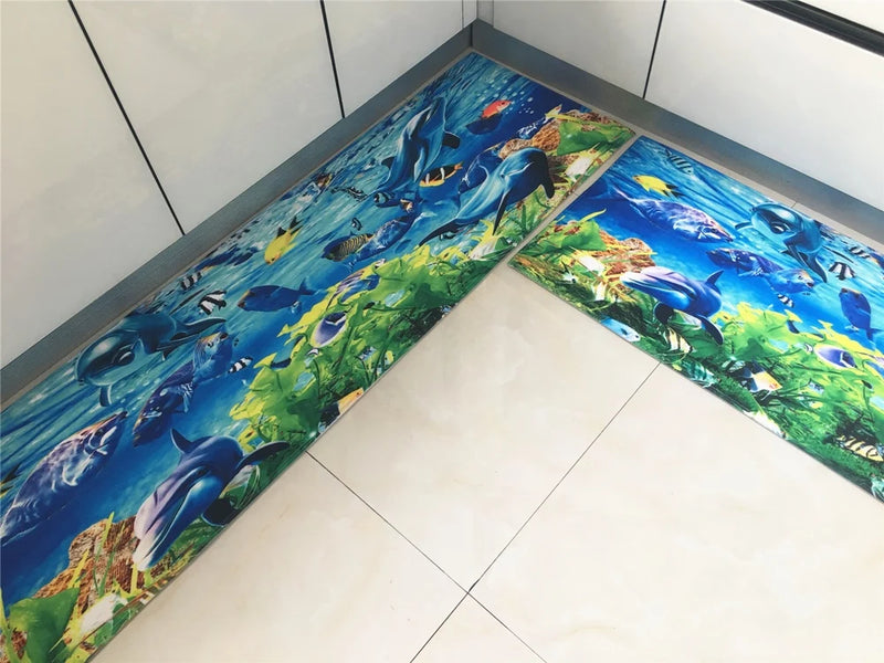 3D Ocean World Fish Carpet Kitchen Mat Prom™