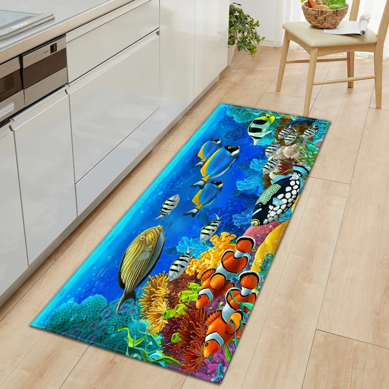 3D Ocean World Fish Carpet Kitchen Mat Prom™