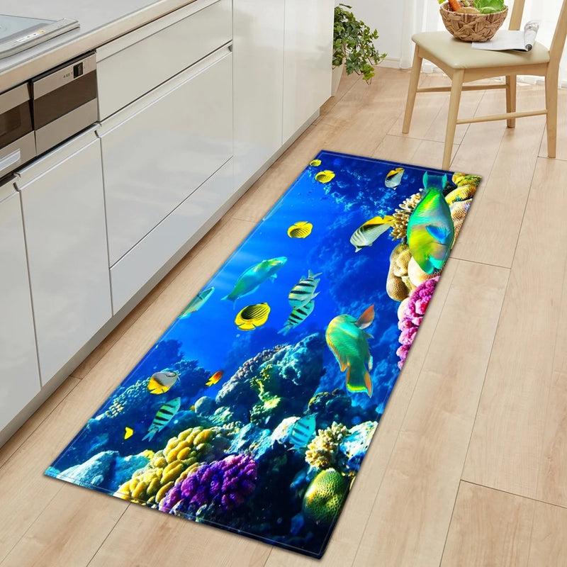 3D Ocean World Fish Carpet Kitchen Mat Prom™