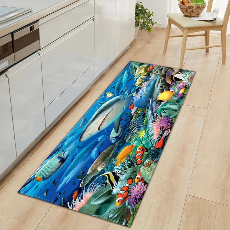 3D Ocean World Fish Carpet Kitchen Mat Prom™