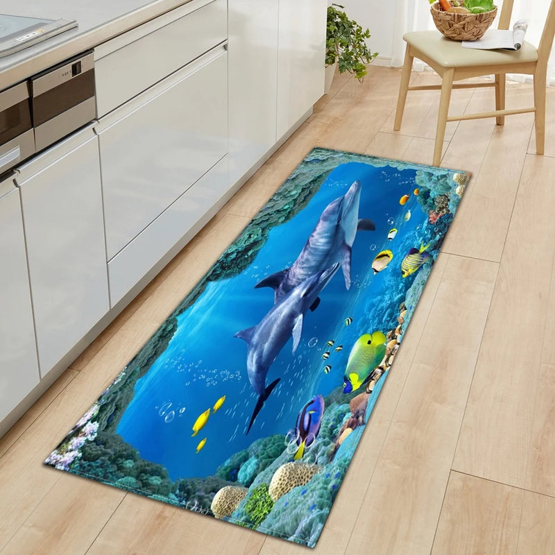 3D Ocean World Fish Carpet Kitchen Mat Prom™