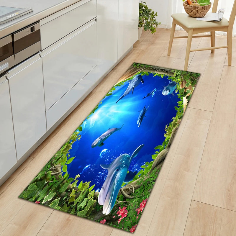 3D Ocean World Fish Carpet Kitchen Mat Prom™