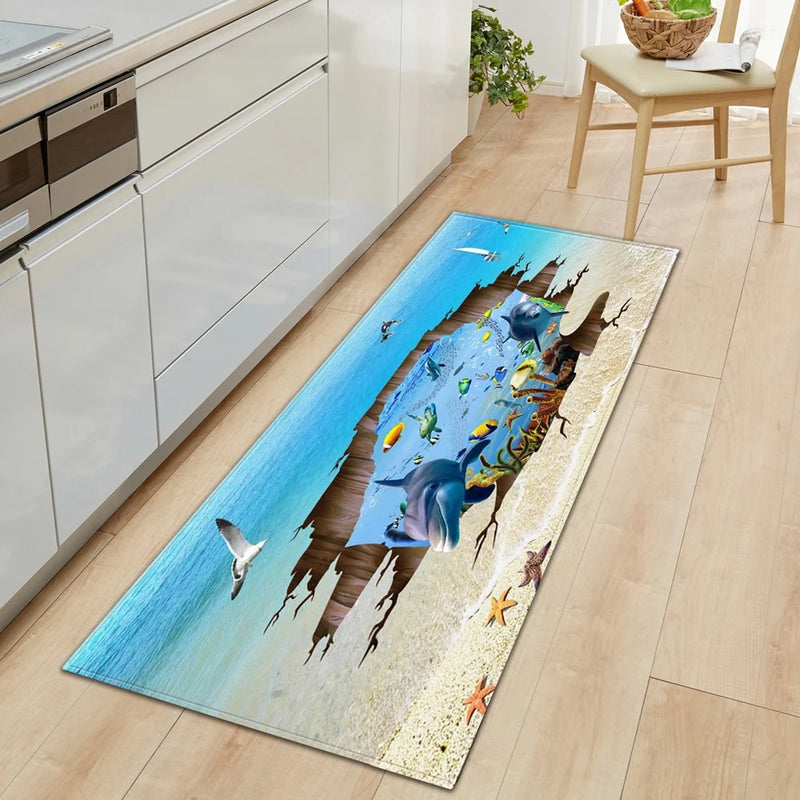 3D Ocean World Fish Carpet Kitchen Mat Prom™