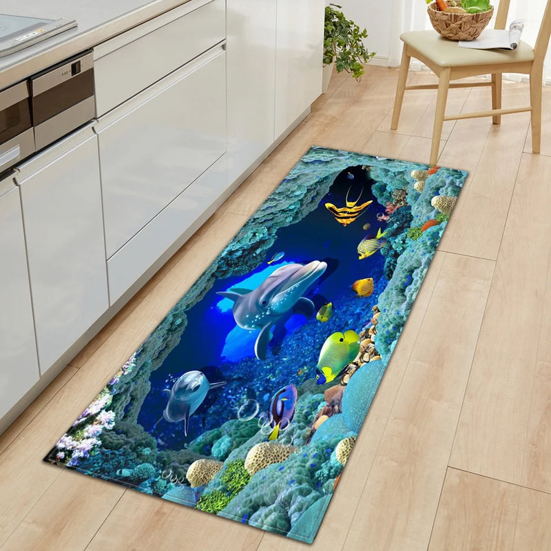 3D Ocean World Fish Carpet Kitchen Mat Prom™