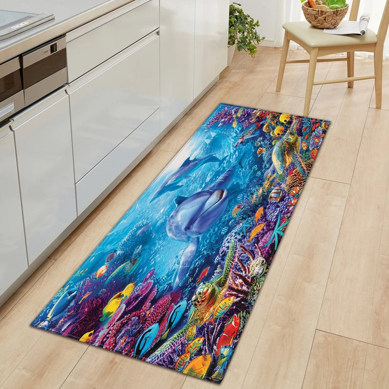 3D Ocean World Fish Carpet Kitchen Mat Prom™