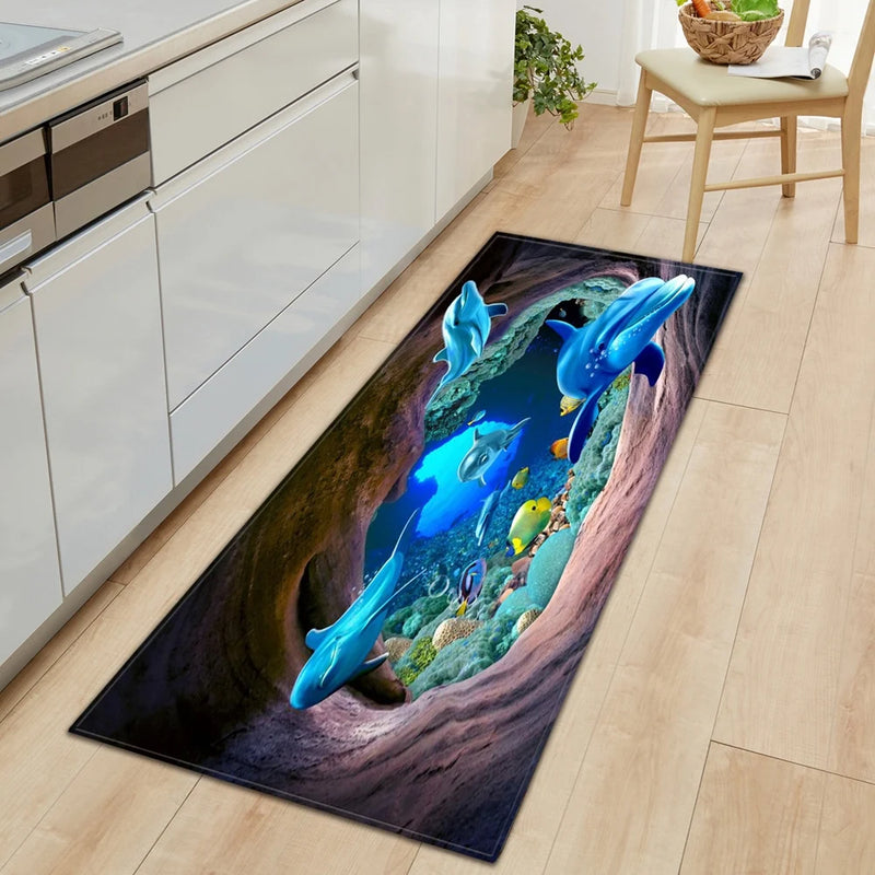 3D Ocean World Fish Carpet Kitchen Mat Prom™