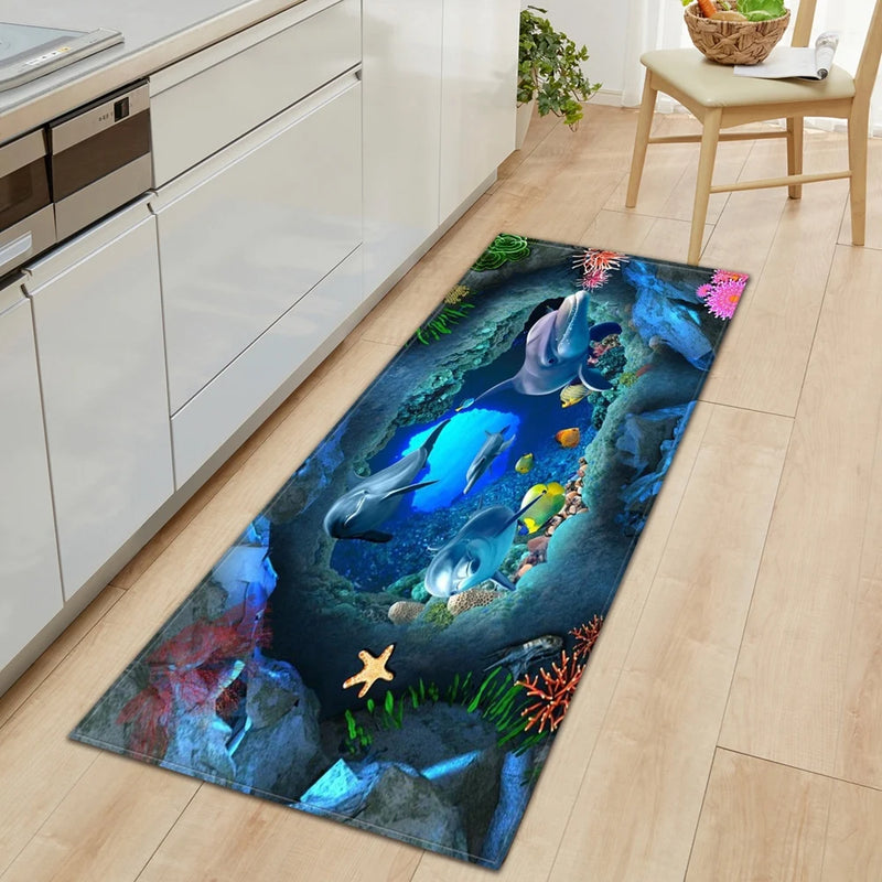 3D Ocean World Fish Carpet Kitchen Mat Prom™