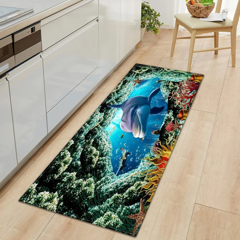 3D Ocean World Fish Carpet Kitchen Mat Prom™