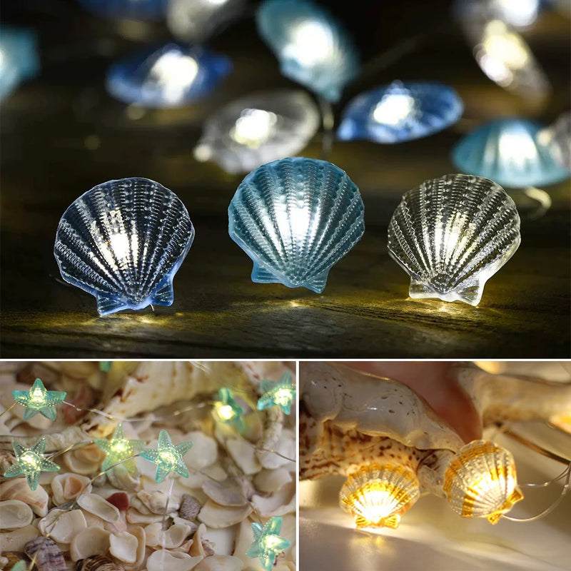 2m 20LED Seashell Starfish Sea String Lights Prom™